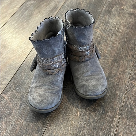 Crown Vintage Other - Grey/Brown Kids Boots with Braided Strap